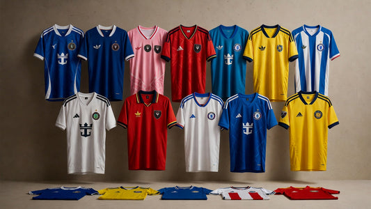 camisetas coloridas de futbol. moda y principios