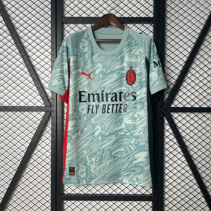 camiseta portero ac milan 2025 2026 verde menta con detalles negros frontal