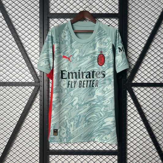 camiseta portero ac milan 2025 2026 verde menta con detalles negros frontal