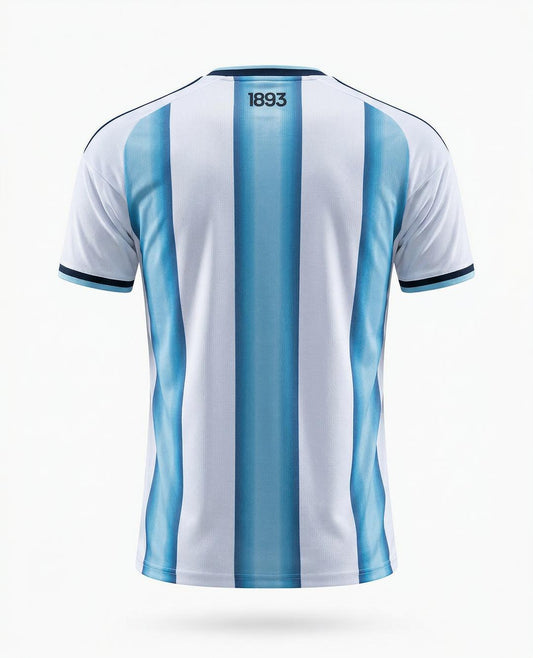 Camiseta Argentina 2026 vision trasera detalle completo.