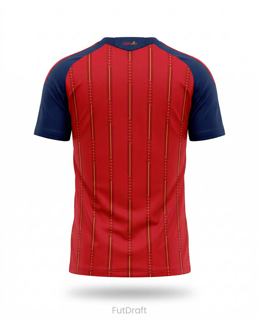 Camiseta España 2026 vision trasera a detalle completo.