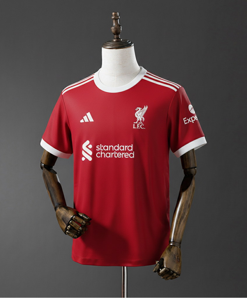 Camiseta Liverpool 2025/26 Local – Vista frontal en color rojo