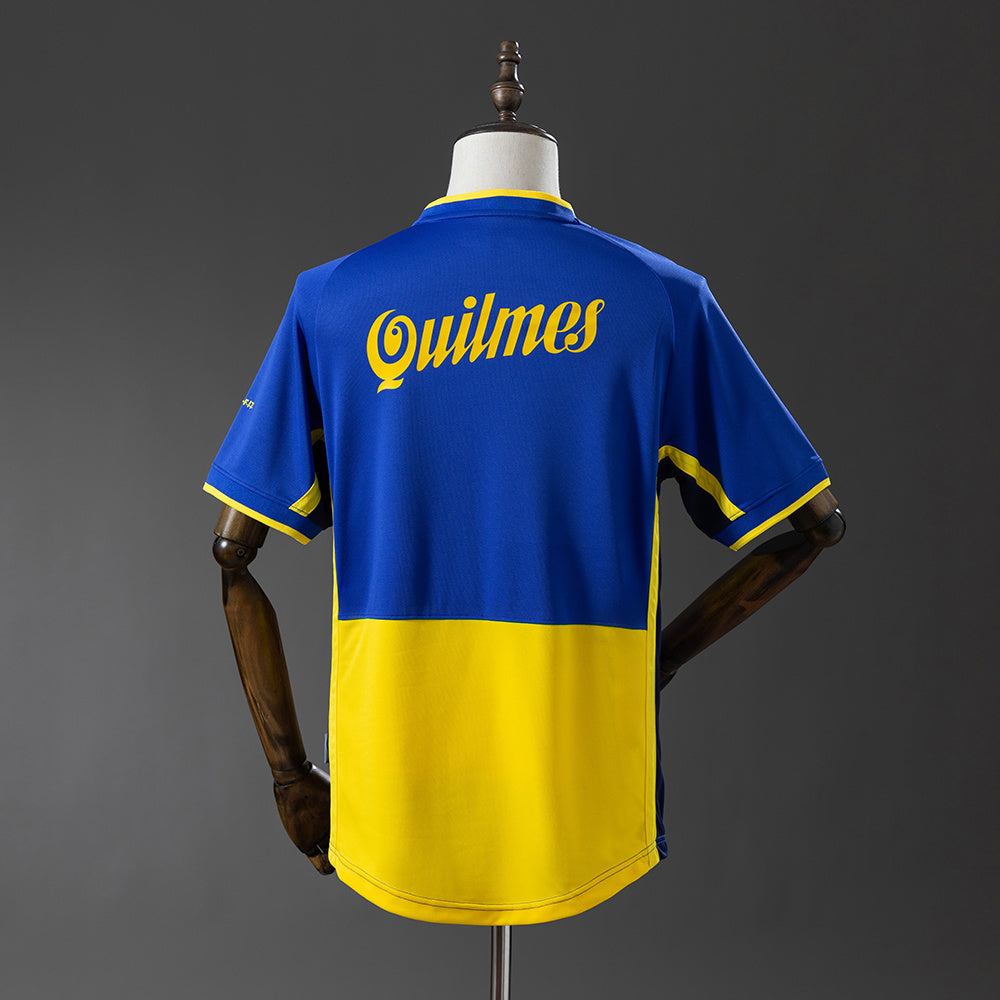 Camiseta Boca Juniors 2001 azul y amarilla, modelo histórico asociado a Riquelme Román 10.